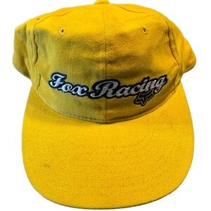 Retro Y2K Fox Racing Yellow Cotton Baseball Hat Unused MINTY Women’s OS